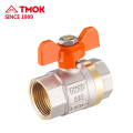 Good quality butterfly stem brass nickle plated ball valves